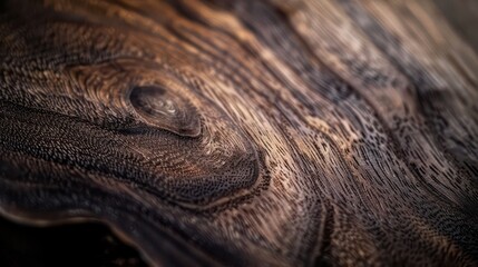 Poster - wallpaper of dark walnut wood texture