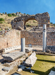 Wall Mural - Scenic ruins of the latrines of Ephesus (Efes) at Turkey