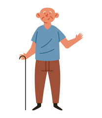 Poster - old man with a cane