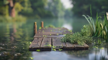 A tiny dock constructed at the river s entrance