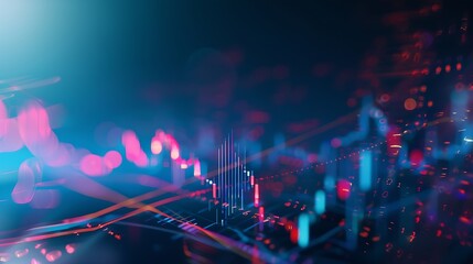 Aufkleber - Stock market or forex trading graph and candlestick chart suitable for financial investment concept Economy trends background for business idea and all art work design : Generative AI