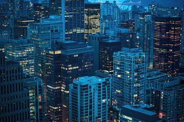 Wall Mural - Aerial Photograph of Downtown Vancouver: Captivating Cityscape of Canada