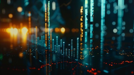 Aufkleber - Stock market or forex trading graph and candlestick chart suitable for financial investment concept Economy trends background for business idea and all art work design : Generative AI