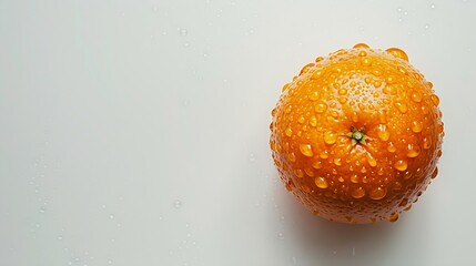 Poster - Fresh orange fruit with water droplets isolate on white background Clipping path : Generative AI