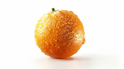 Poster - Fresh orange fruit with water droplets isolate on white background Clipping path : Generative AI