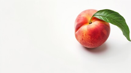 Poster - Peach Fresh organic peach isolated on white background Peach collection : Generative AI