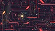 © abangaboy - Cyber Treasure Map - Digital Circuit Board Background with Dotted Line Cartoon Illustration for Website Design