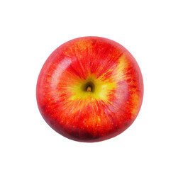 Wall Mural - Top view red apple isolated on white background.