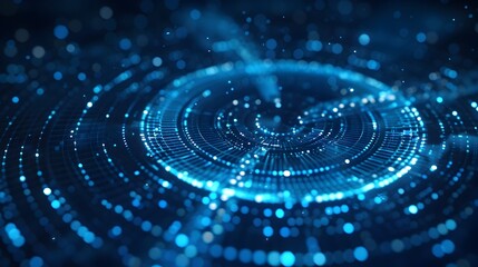 Wall Mural - Glowing Interstellar Sphere of Interconnected Digital Particles Symbolizing Future Technology and Innovation