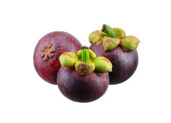 Canvas Print - mangosteen isolated on white background.