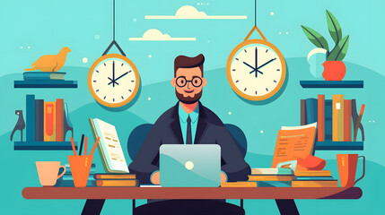 Wall Mural - Administrative Specialist Illustration