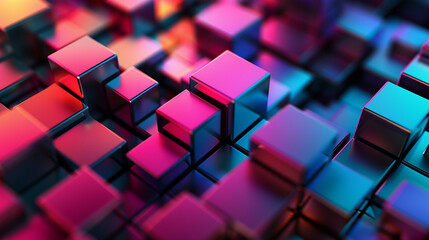 Poster - abstract background modern 3d wallpaper with cubes, business background 