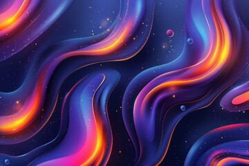 Wall Mural - mesmerizing cosmic waves with vibrant starry accents