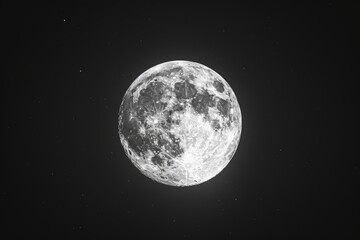 Wall Mural - luminous full moon in a starry night sky