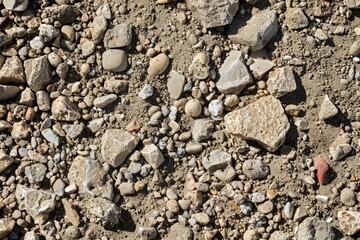 Canvas Print - Closeup of rocky ground with pebbles and dirt