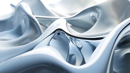 3D rendering of a smooth, white, liquid-like surface with a glossy finish.