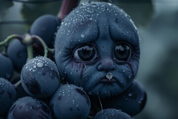 Poster - Mysterious dark doll with water droplets