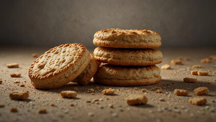 Wall Mural - Wheat biscuits with new look