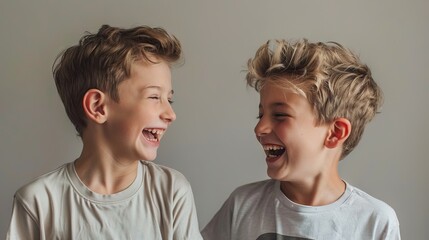 Poster - Copy space alongside a candid image of brothers expressing genuine emotions.