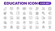 © artnazu - Education line icon collection. Set of vector line icons of education for modern concepts, web, and apps. Set of flat signs and symbols for web and apps.