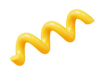 3d yellow geometric shape spiral. Stock vector illustration on isolated background.	
