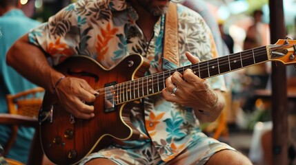 Wall Mural - A talented musician playing music