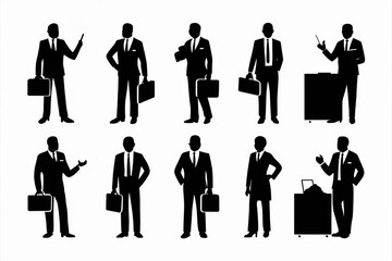 Sticker - business people silhouettes, a set of business persons