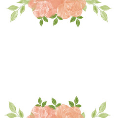 Hand drawn floral frames with peony flowers. Wreath. Elegant logo template. Vector illustration for labels, branding business identity, wedding invitation