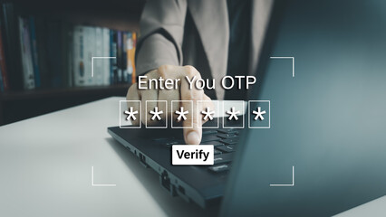 otp one time password or pin code to access security system, verification of internet, 2fa two-facto