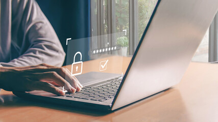 Wall Mural - password to enter the security system user cyber security concept