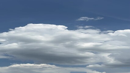 Poster - Sky and fluffy clouds, vertical video.