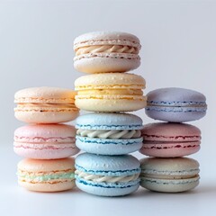 a delightful assortment of colorful macaroons with an array of fillings that tickles the tastebud