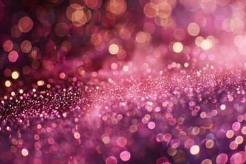 Wall Mural - Abstract Glitter Background with Pink and Gold Bokeh Lights Creating a Magical Atmosphere - Generative AI