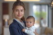 © Niks Ads - Indian business woman holding a baby