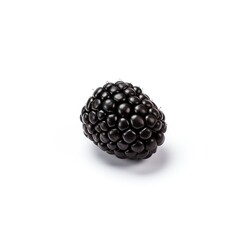 Wall Mural - Close-up of a single fresh blackberry isolated on a white background. Perfect for healthy eating and fruit-related designs.