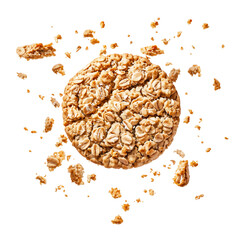 Wall Mural - Flying Wholewheat Oatmeal Biscuits with Crumbs, food crumbs, crumbs cupcakes, crumbs PNG