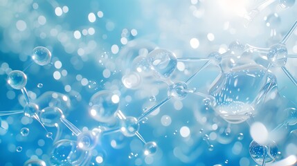 Wall Mural - Serene Blue Bubble Abstract Background Evokes Calm and Innovation. Ideal for Science and Artistic Design. Creative Wallpaper or Backdrop. AI