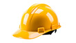 © Nim - A yellow plastic hard hat isolated on transparent background.