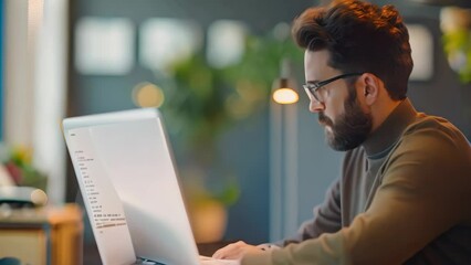 Sticker - A man sitting in front of a laptop computer, typing and possibly responding to emails, A customer sending an email with a complaint about a recent purchase