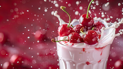Wall Mural - cream with cherries