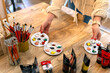 © Alfonso Soler - fun painting class with wine glasses