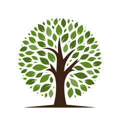 Wall Mural - tree logo design. tree icon isolated. cute tree symbol with leaves. vector illustration.