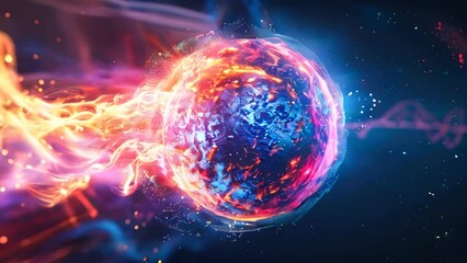 Wall Mural - Abstract colorful energy sphere