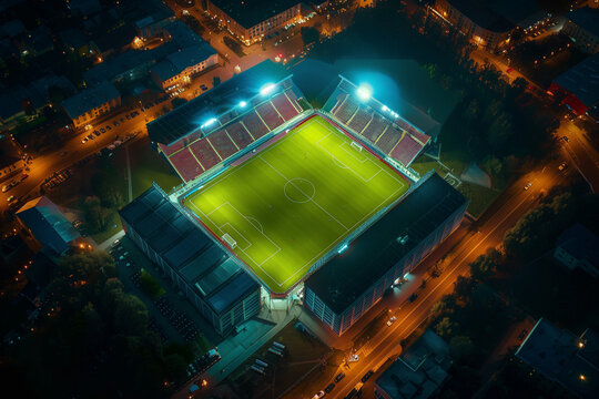 aerial view of a soccer stadium