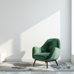 Modern Green Armchair in Minimalist Room