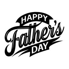 Wall Mural - Happy Father's Day silhouette vector art illustration