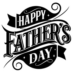 Wall Mural - Happy Father's Day silhouette vector art illustration