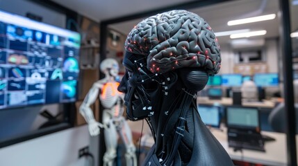 brain computer interface research facility, futuristic technology
