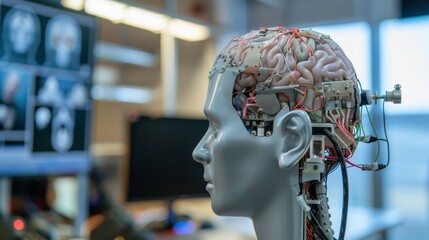 brain computer interface research facility, futuristic technology
