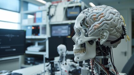 brain computer interface research facility, futuristic technology